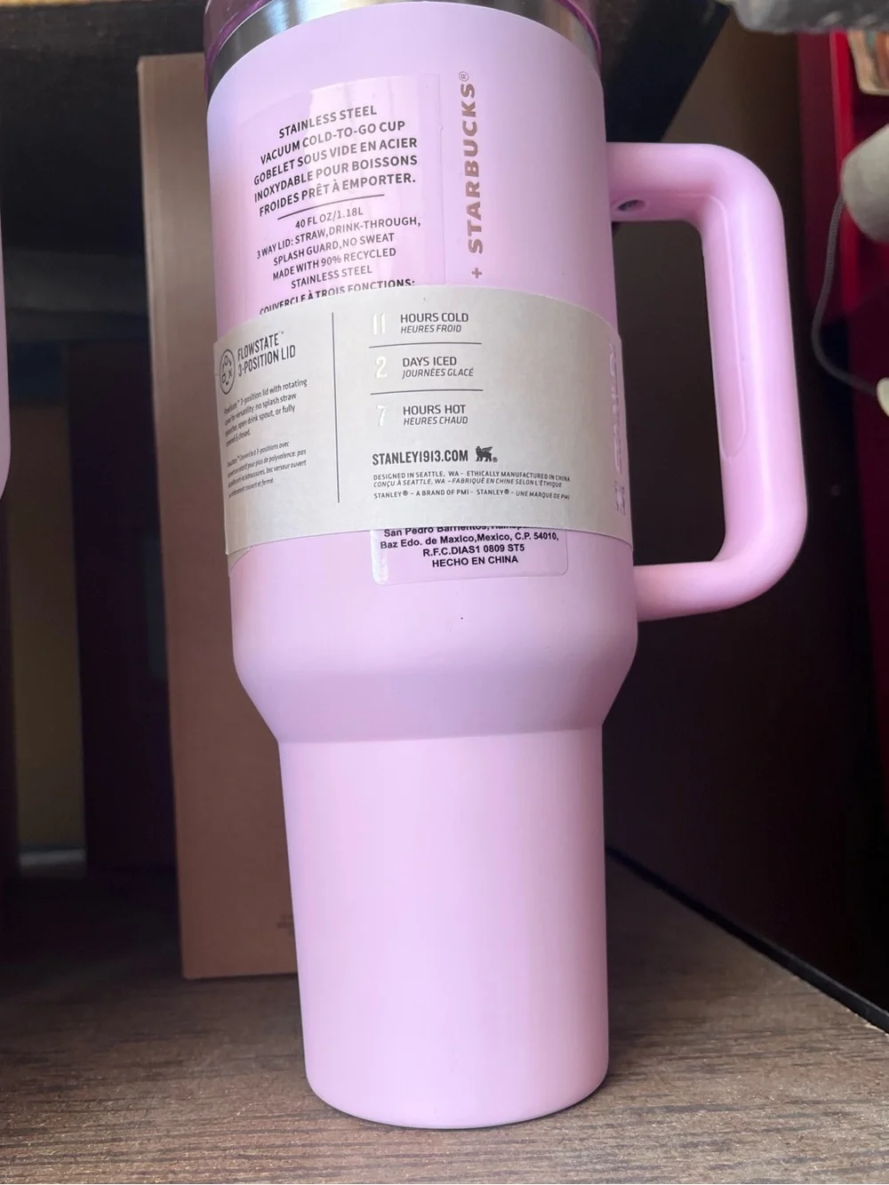 Stanley Starbucks flowstate cold 40oz Pink viral Tumbler water bottle cup straw - Picture 4 of 5